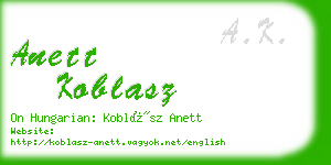 anett koblasz business card